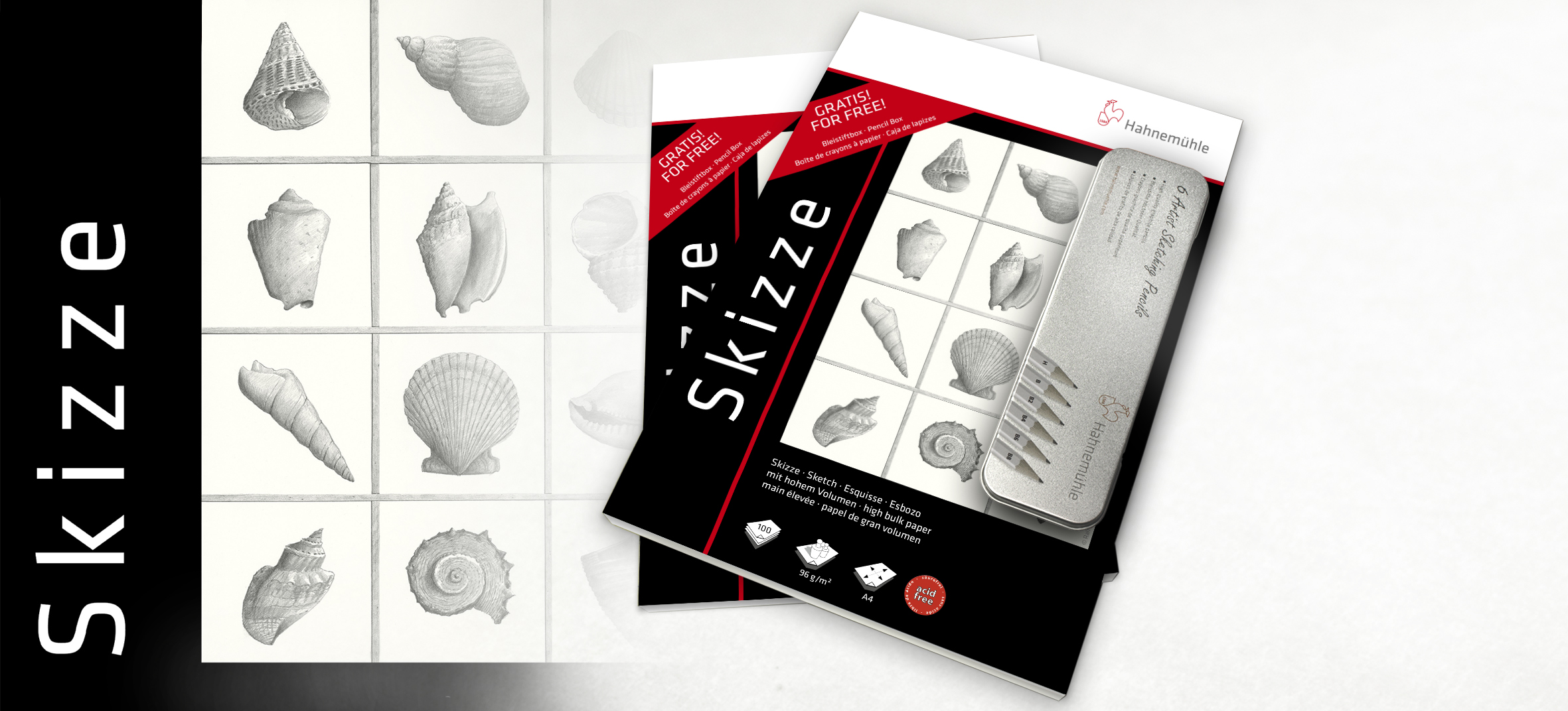 Edición especial: Skizze 96 g/m² + Caja de lápices GRATIS